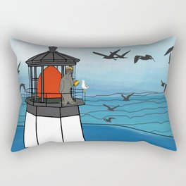 Tuskadero Slim at his home in the Cape Meares Lighthouse from Flock of Gerrys Gerry Loves Tacos Rectangular Pillow