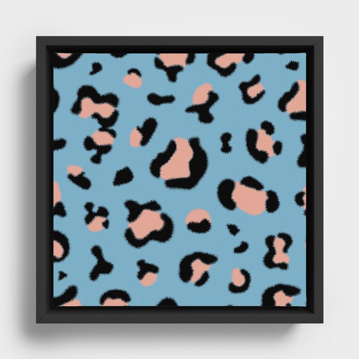 Trendy Cheetah Leopard Print Pattern Fashionable Framed Canvas