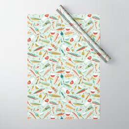 Fishing Lures Light Blue Wrapping Paper