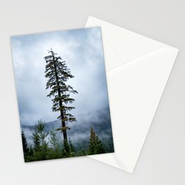 Western Hemlock tree in the moody clouds near Whistler, British Columbia, Canada Stationery Cards