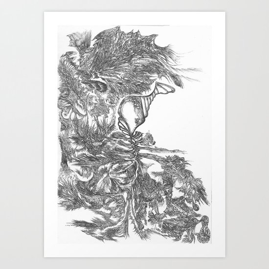 Goat and his Farmer Art Print