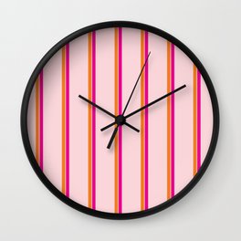 Pink and Orange Stripe (Bed of Roses Collection) Wall Clock