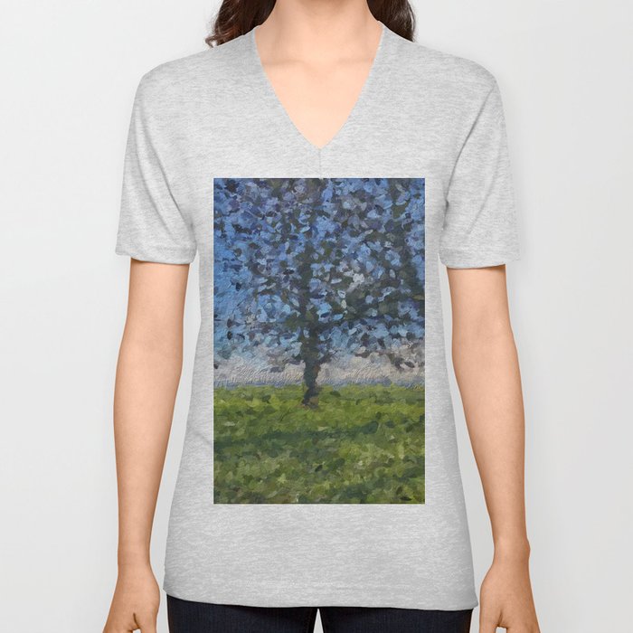 Shade Trees digital oil painting V Neck T Shirt