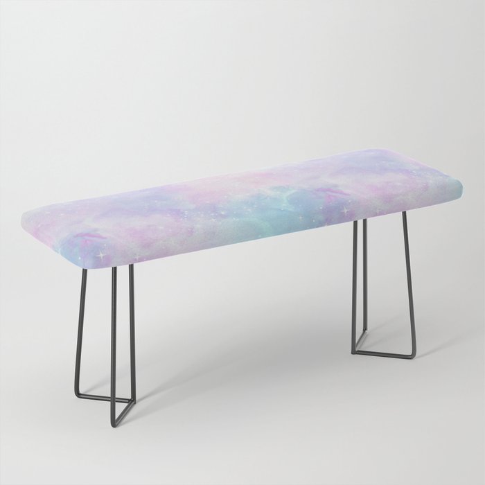 Pink Blue Pastel Galaxy Painting Bench