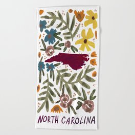 North Carolina + florals Beach Towel