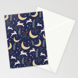 Rabbit moon pattern  Stationery Card