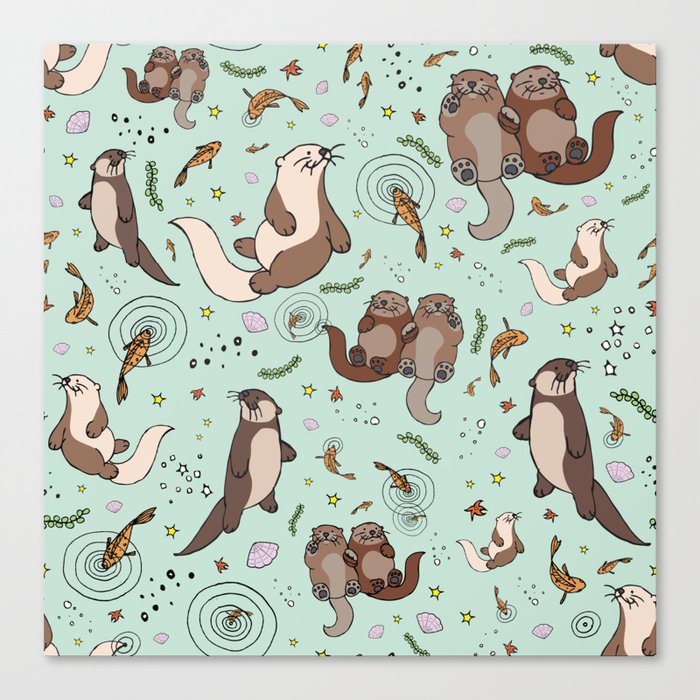 Sea Otters Canvas Print