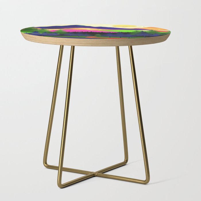 Colorful Mountain Morning Side Table