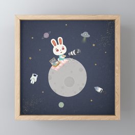 Picnic on the Moon Framed Mini Art Print