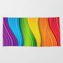 Colorful Rainbow Beach Towel