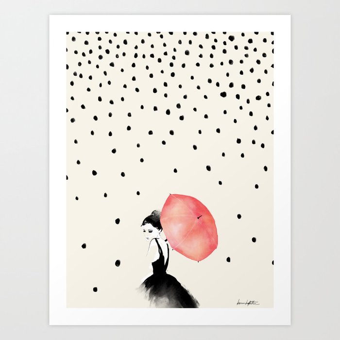 Polka Rain Art Print