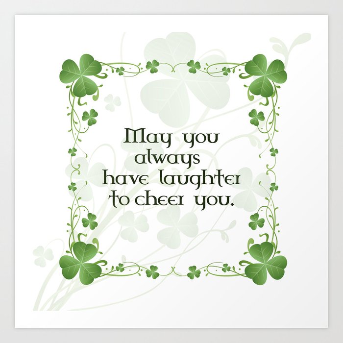 Irish Blessing Shamrock Border Art Print By Goldenredeagle Society6