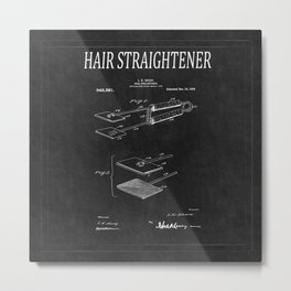 Hair Straightener Patent 2 Metal Print
