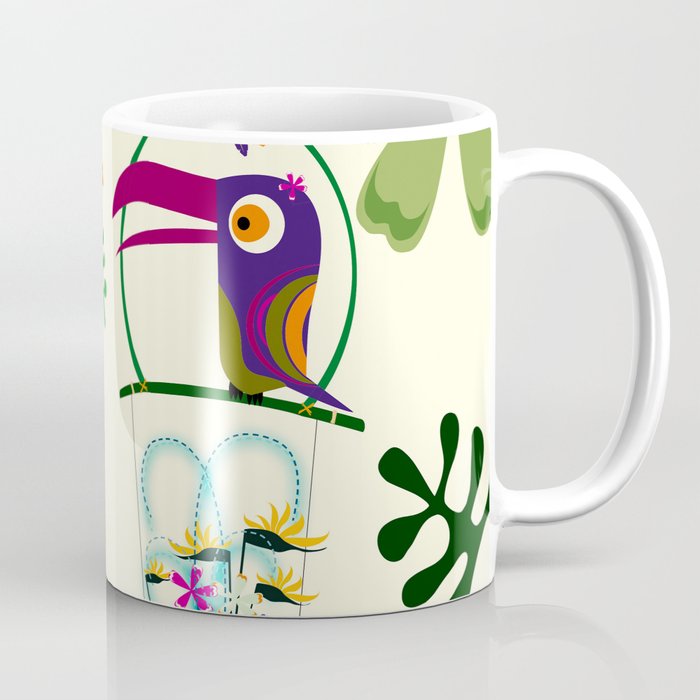 Vintage Modern Tiki Birds Coffee Mug