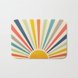 Sun Retro Art III Bath Mat | Happy, Curated, Sunset, Rainbow, Geometric, Sunshine, Painting, Art, Ray, Summer 