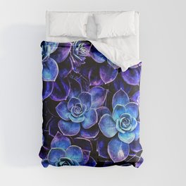 Succulent Garden Turquoise Purple Comforter