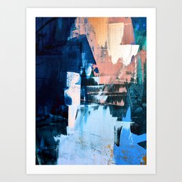On the Dock: a pretty abstract design in blues and pinks by Alyssa Hamilton Art Art Print
