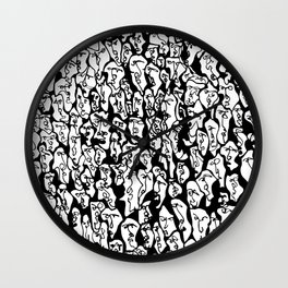 faces doodle Wall Clock