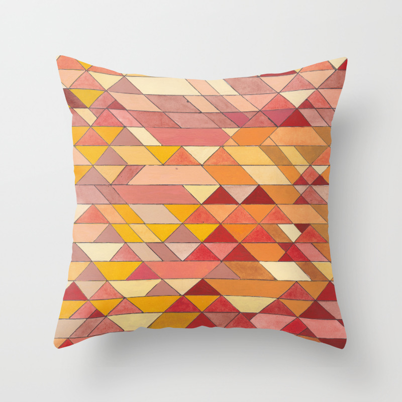Triangle Pattern No 4 Warm Colors Red And Yellow Throw Pillow By Julikalackner Society6