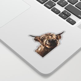 Sneaky Highland Cow Sticker