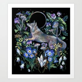 Moon Wolf Art Print