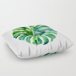 Monstera leaf Green Floor Pillow