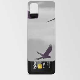 Parrots flying in the wild | Amazonia wildlife in monochrome Android Card Case