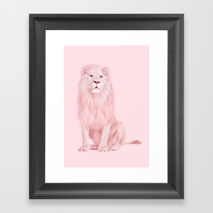 PINK LION Framed Art Print