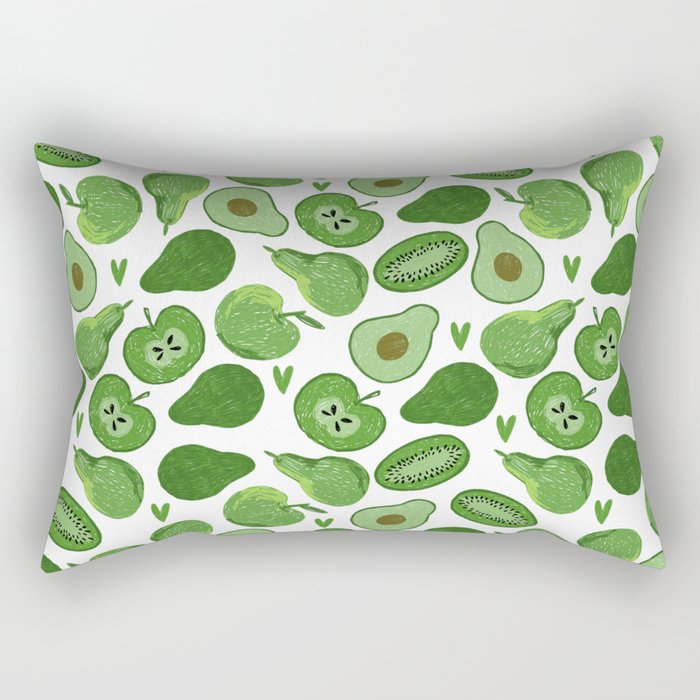 Green fruits and vegetables Rectangular Pillow