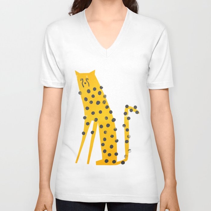 Speedy Cheetah V Neck T Shirt