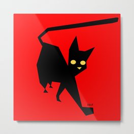 The Strut (Black Cat) Metal Print | Cat, Pet, Fashion, Red, Wall, Home, Decor, Garden, Silhouette, Popular 