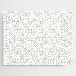 Retro Geometric Polka Dots Zigzag on White Jigsaw Puzzle