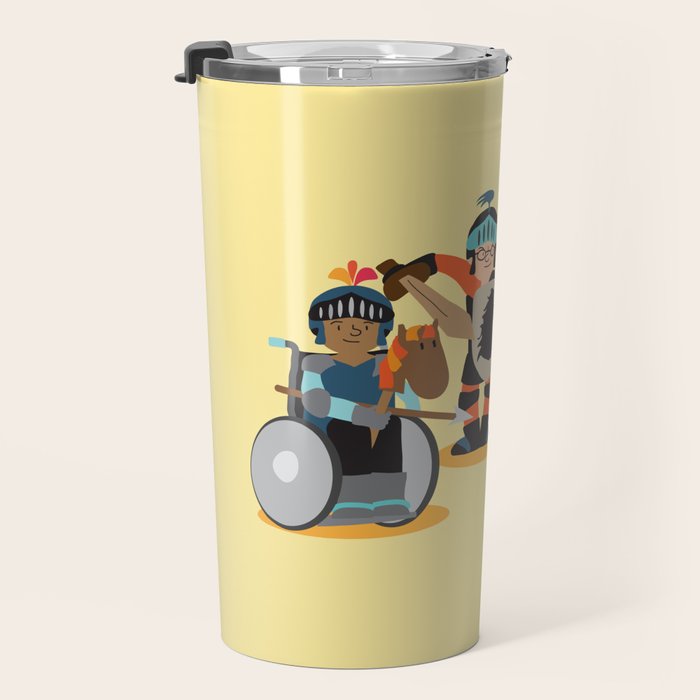 Knight Kids Yellow Background Travel Mug By Readymake Society6