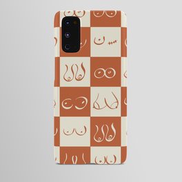 Burnt Orange Plaid Boobies Android Case