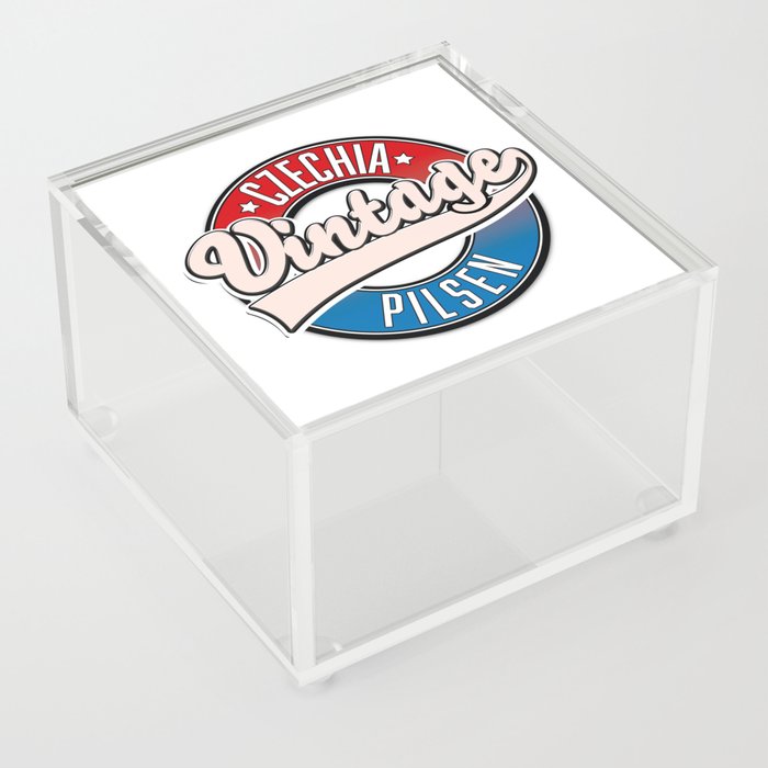 Pilsen czechia vintage logo Acrylic Box