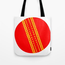 Red Cricket Ball Tote Bag