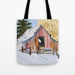 Winter Barn Tote Bag