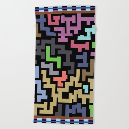 Colorful Maze III Beach Towel