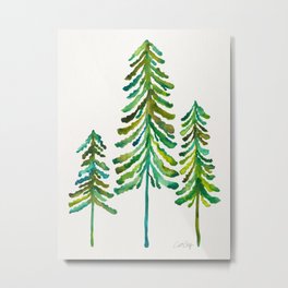 Pine Trees – Green Palette Metal Print | Green, Pines, Christmastrees, Leaf, Christmas, Forest, California, Trees, Evergreens, Pine 