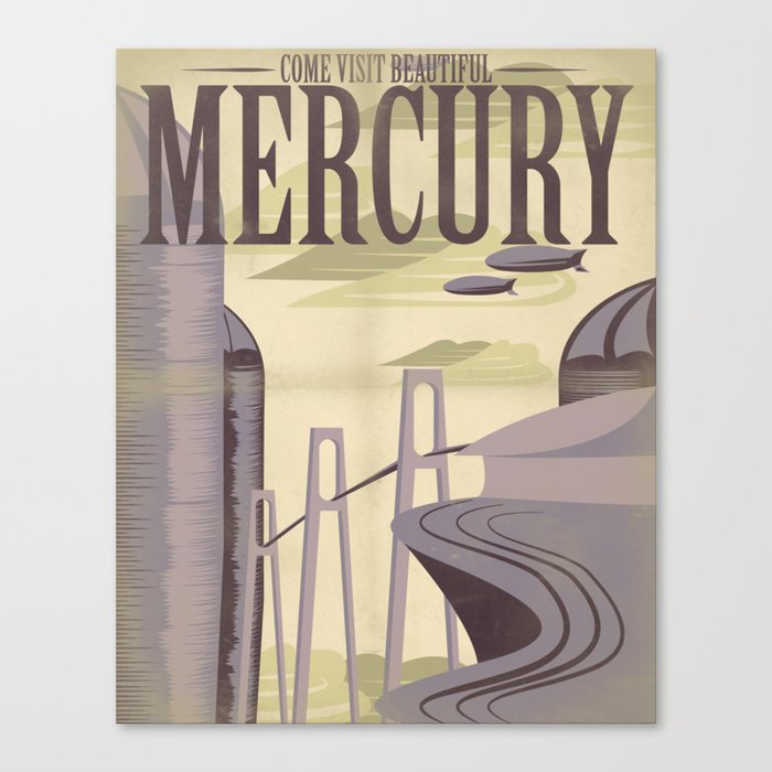 Retro Mercury Travel Poster Canvas Print