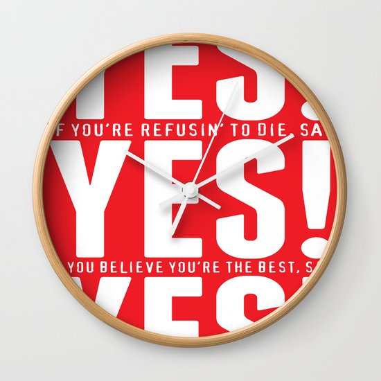 YES! YES! YES! Wall Clock