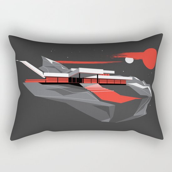 Red House Rectangular Pillow