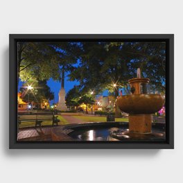 Morning Fountain Framed Canvas