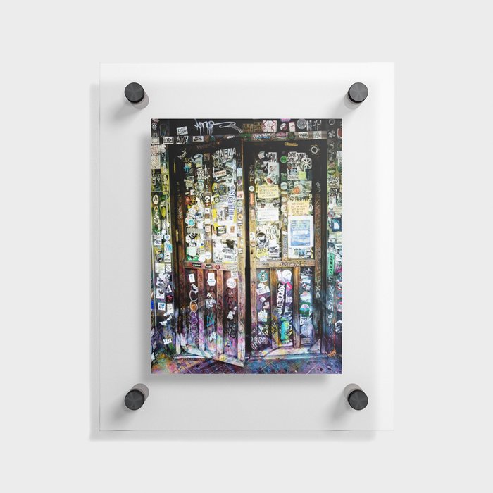 Here I opened wide the door - Darkness there and nothing more. Floating Acrylic Print