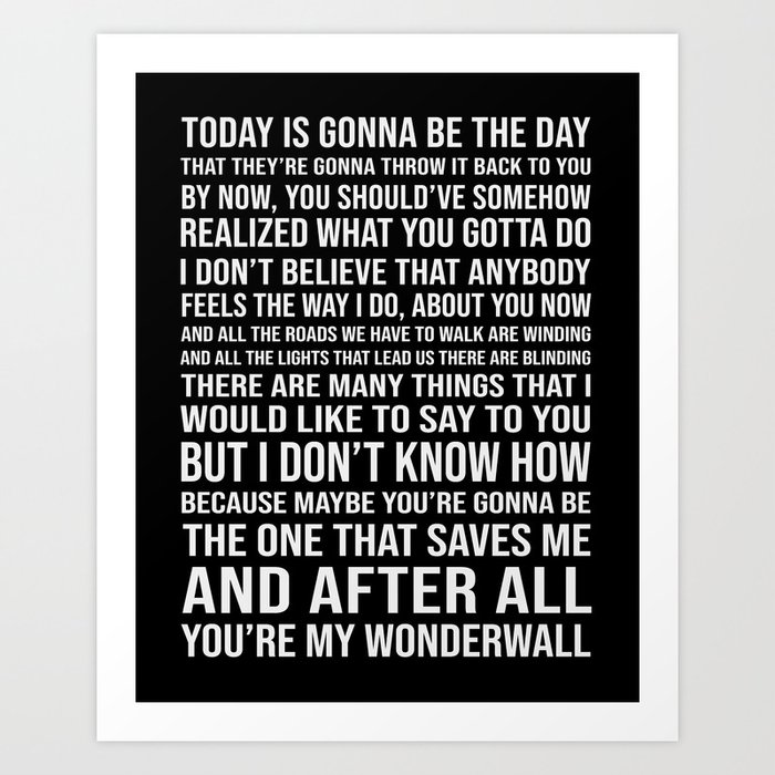 Details about  / Oasis Lyla Song Lyrics Typography Wall Sticker Decal Vinyl Artwork Graphics l114