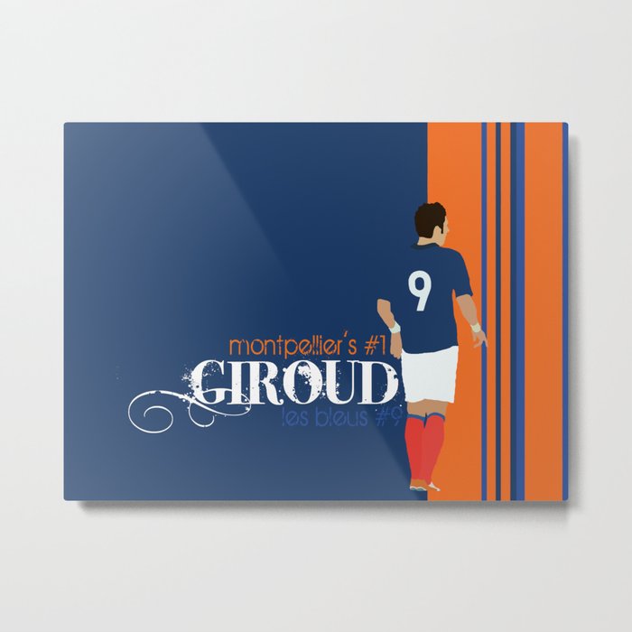 Olivier Giroud: Montpellier - Les Bleus Metal Print