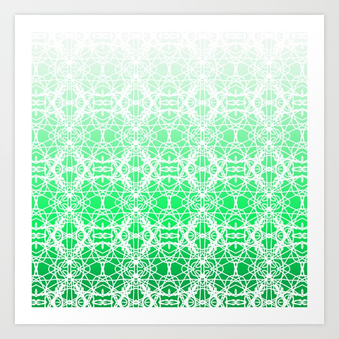 Intricate Ombre Green Art Print