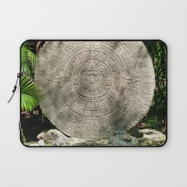 Mexico Photography - The Aztec Sun Stone Standing On The Ground Laptop Sleeve