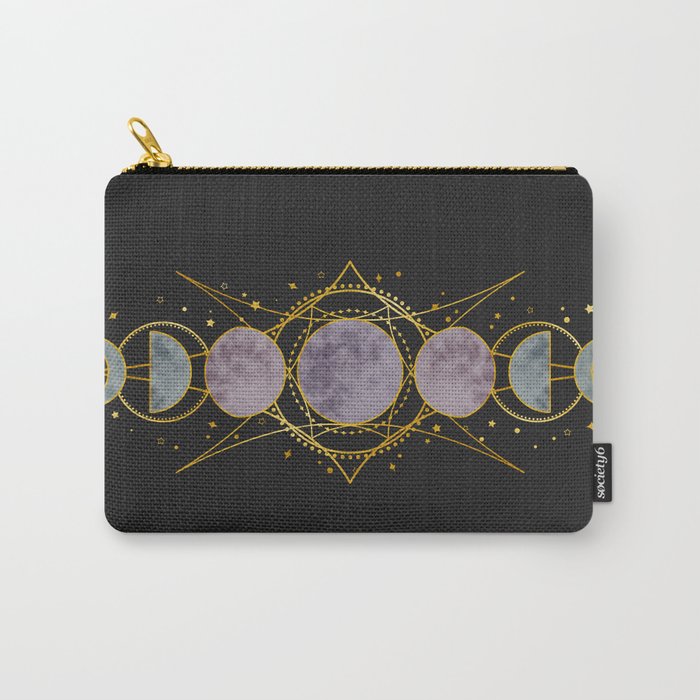 Gold Moonphases Carry-All Pouch