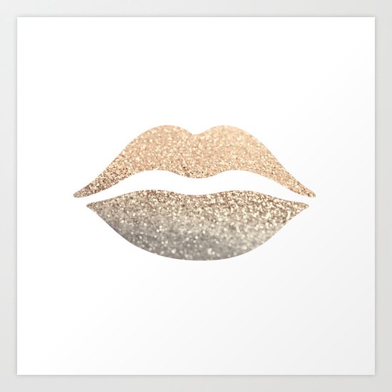 GOLD LIPS Art Print